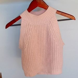 Light pink sleeveless knit sweater